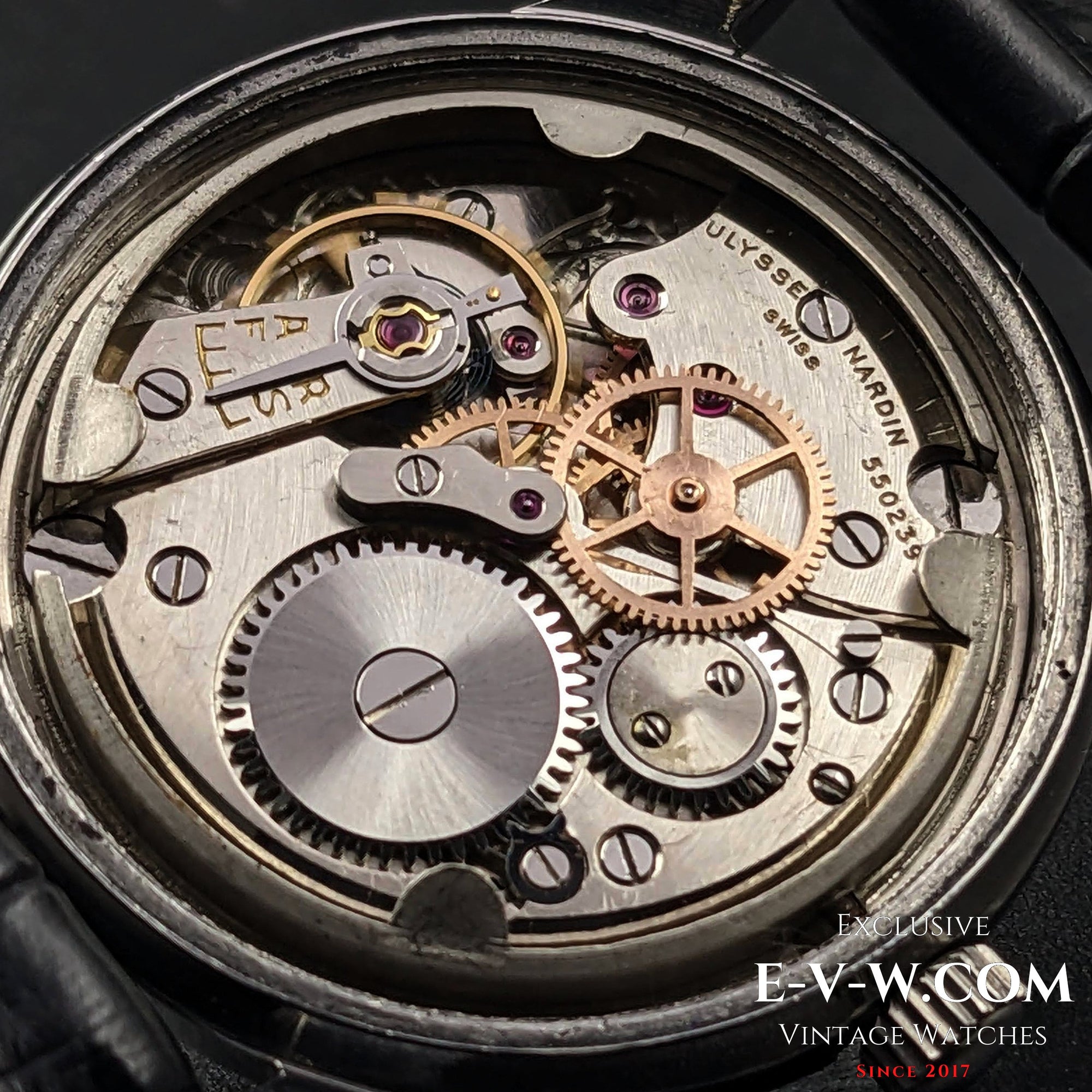 Raro Ulysse Nardin Locle Suisse vintage della seconda guerra mondiale degli anni '40