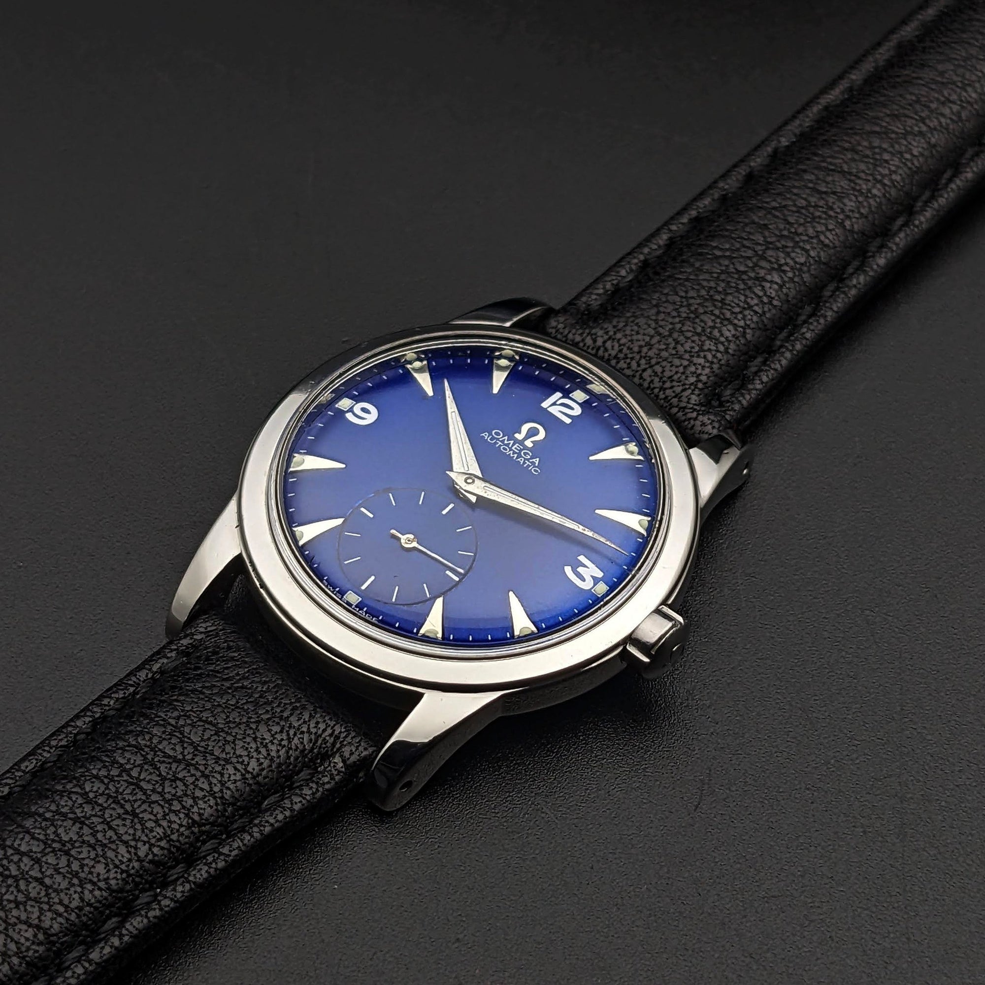 Omega Automatic Bumper / Vintage 1950 / Blue Dial / cal 342/ Ref. 2576-11