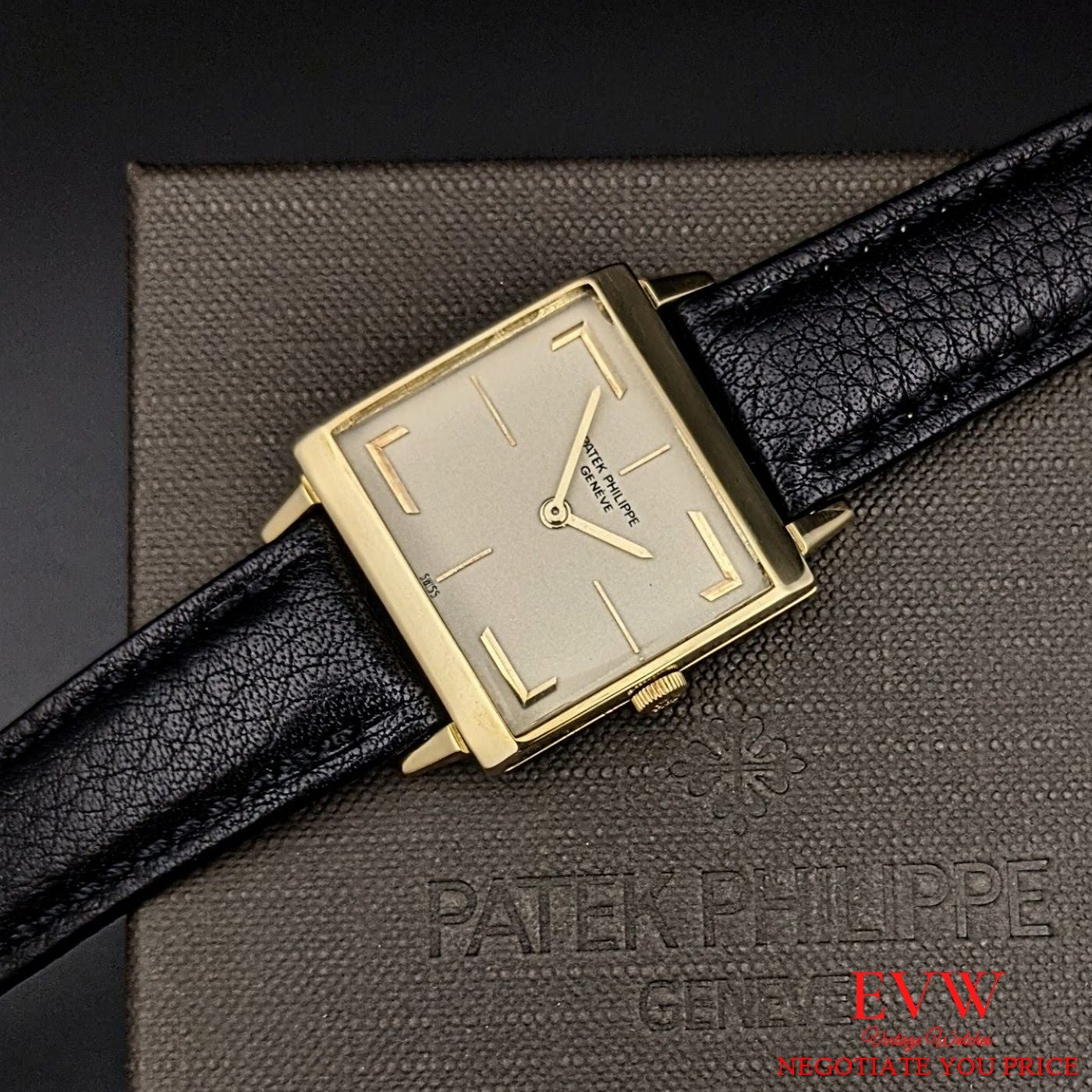 vintage watch Patek Philippe Square 18k Gold  ref 3406