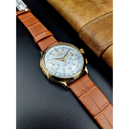 Eberhard & Co. Rare Extra-Fort Chronograph 18k Gold Vintage Watch 1940 - Calibre 1600