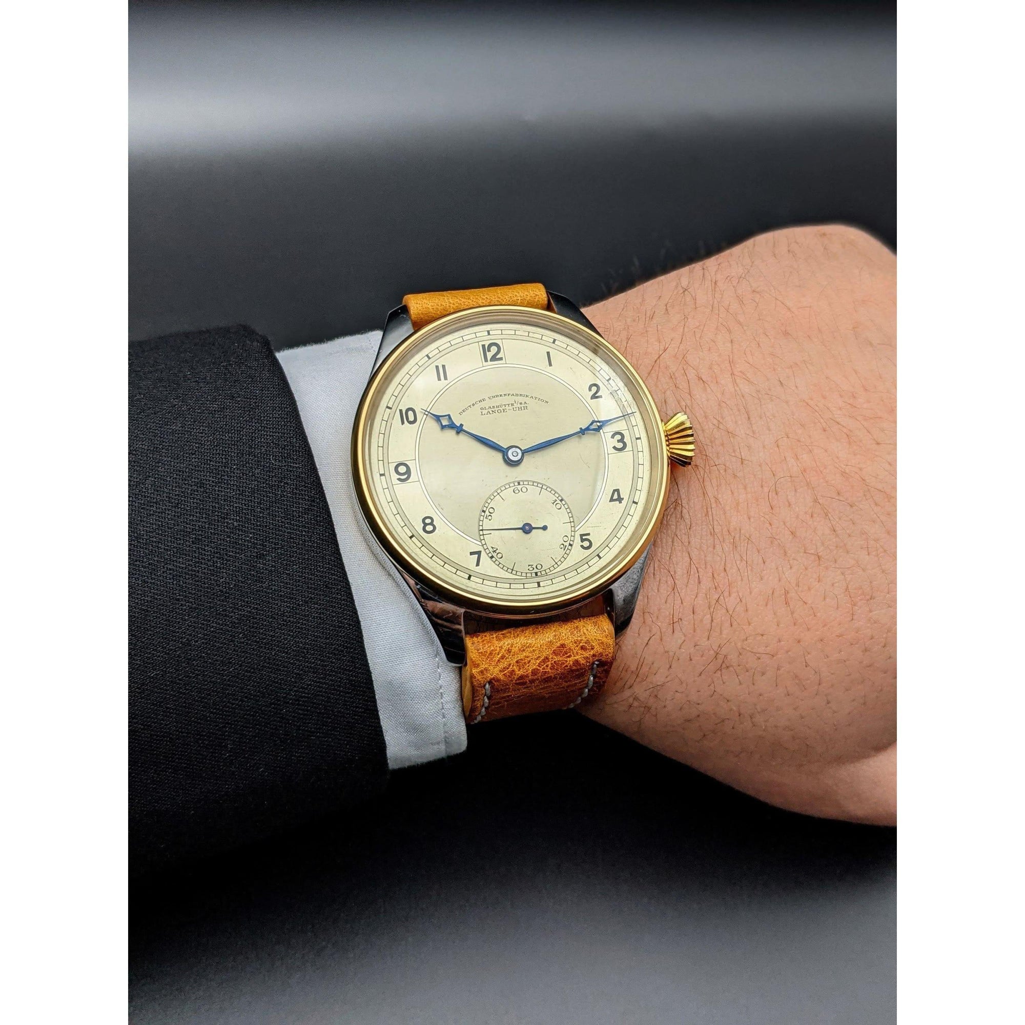 Deutsche Uhren Fabrikation Glashütte "OLIW" Lange Uhr アンティークウォッチ 1938年製 - 製造数6500個のみ - マリッジウォッチ