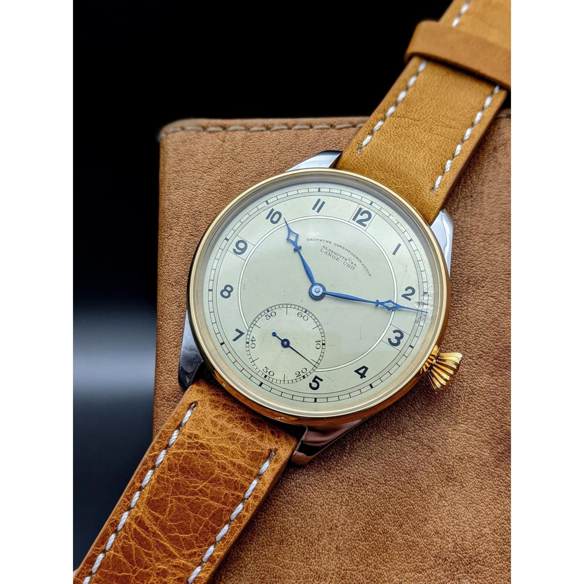 Deutsche Uhren Fabrikation Glashütte "OLIW" Lange Uhr アンティークウォッチ 1938年製 - 製造数6500個のみ - マリッジウォッチ