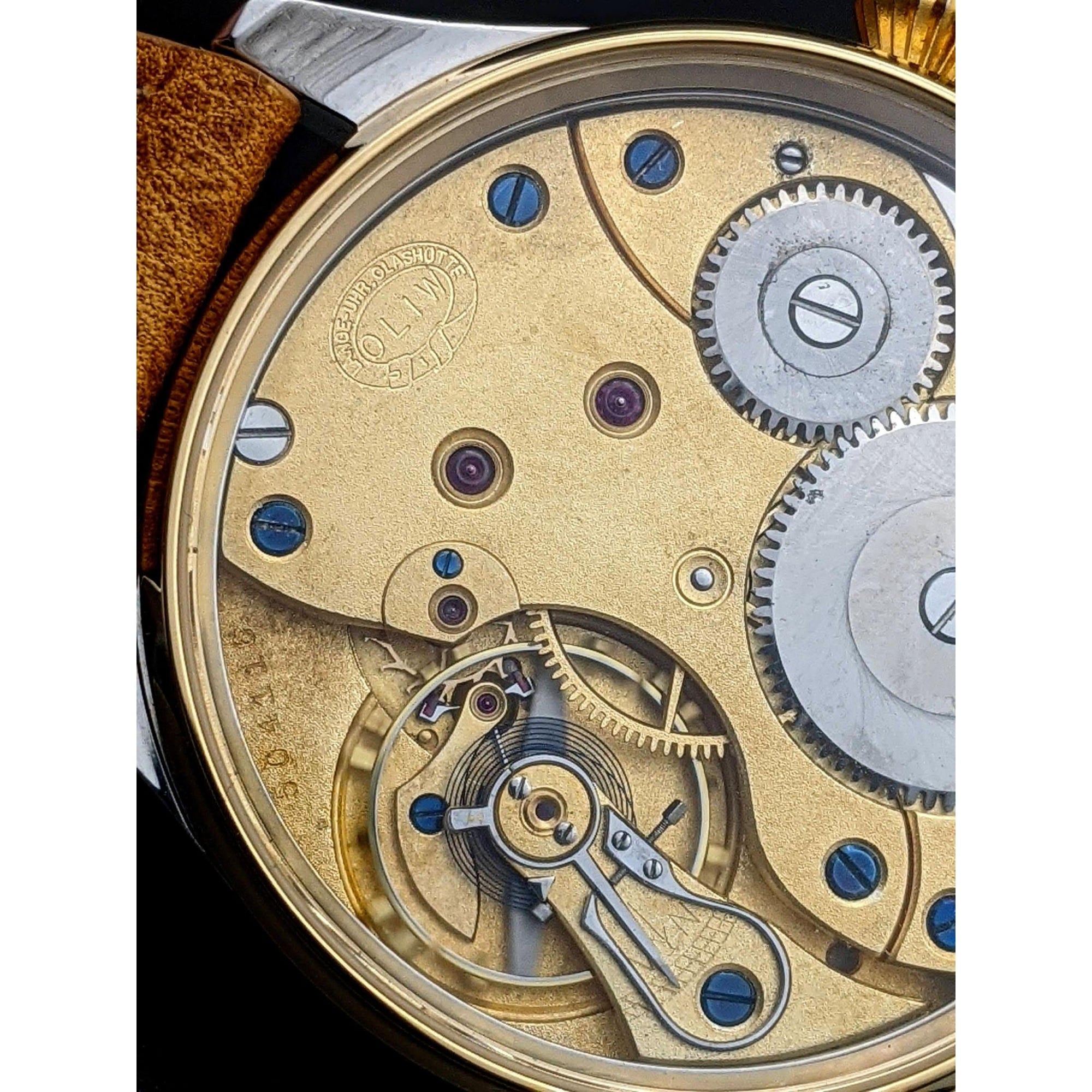 Deutsche Uhren Fabrikation Glashütte "OLIW" Lange Uhr アンティークウォッチ 1938年製 - 製造数6500個のみ - マリッジウォッチ
